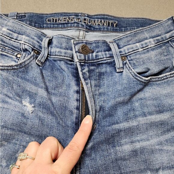 Citizens of Humanity Rocket Crop High Rise Skinny Jeans Distressed - Size 28 - Picture 11 of 16
